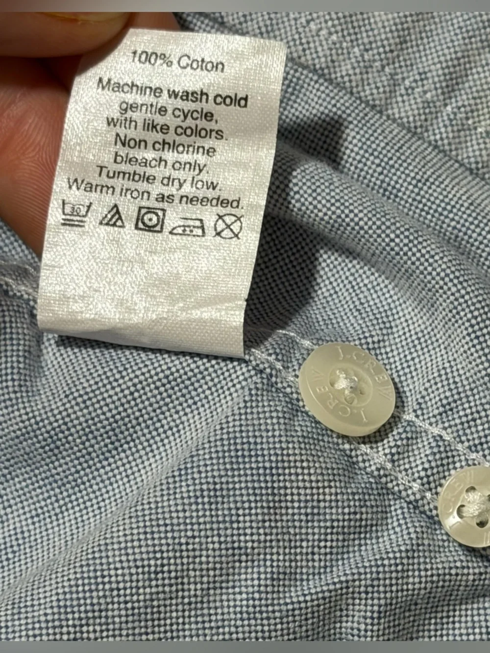 J. Crew Light Blue Oxford with Nautical Flag Print